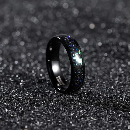 Galaxy Opal Inlay Tungsten Ring