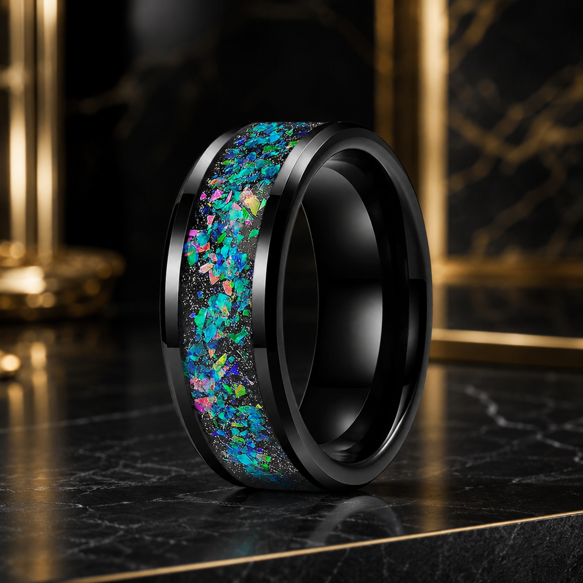Galaxy Opal Tungsten Ring 