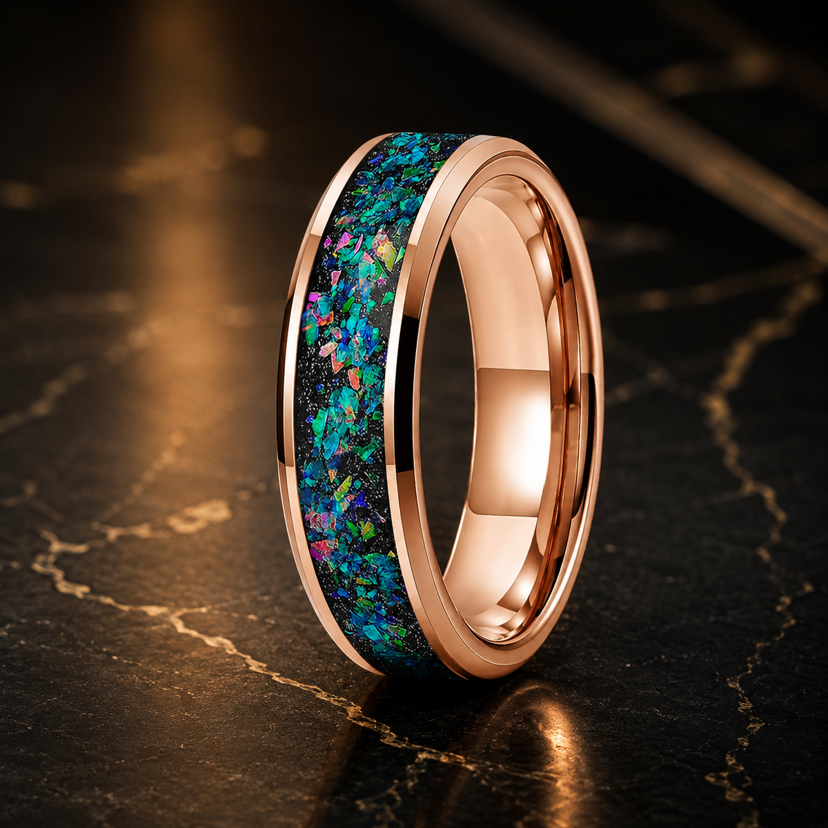 Galaxy Opal Tungsten Ring