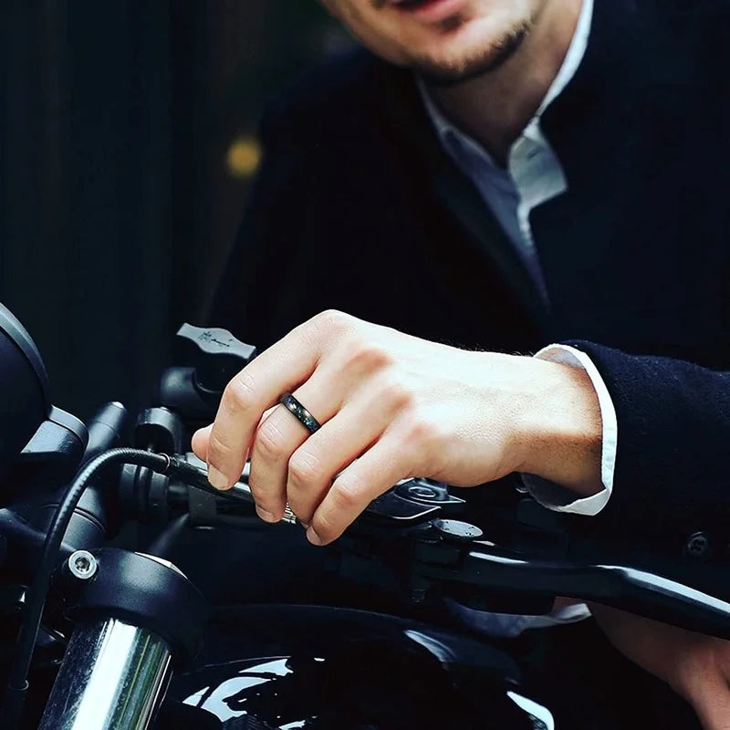 Galaxy Opal Inlay Tungsten Ring