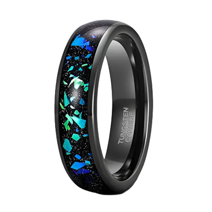 Galaxy Opal Inlay Tungsten Ring