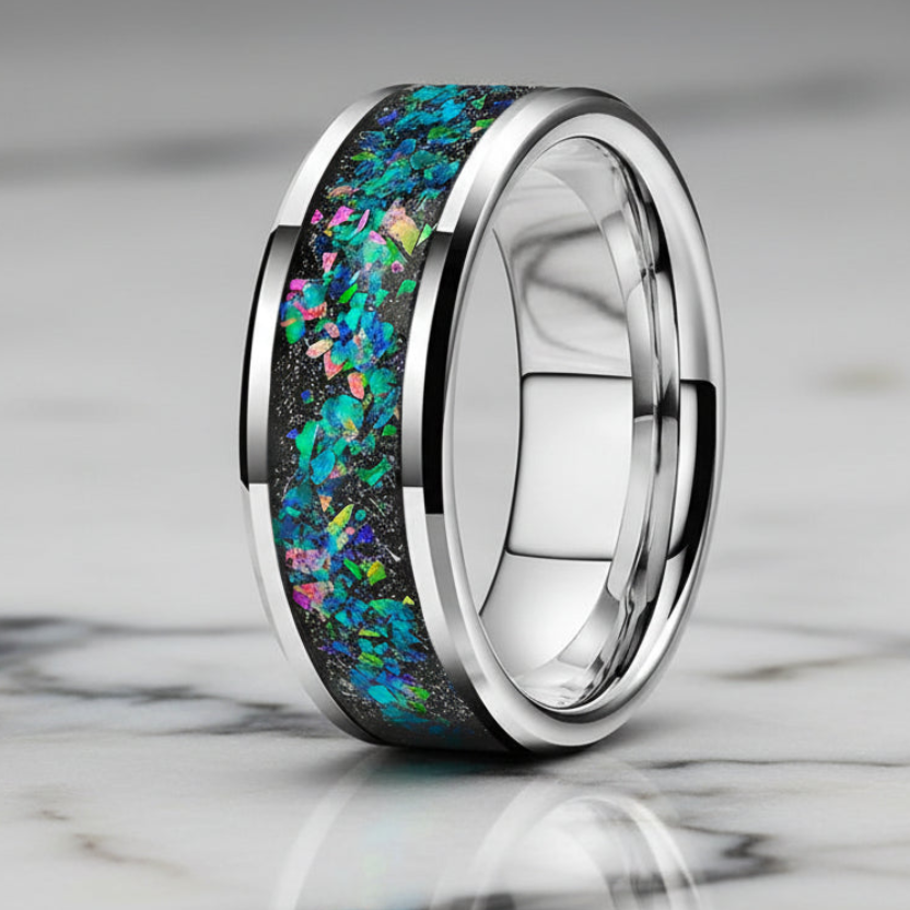 Galaxy Opal Tungsten Ring