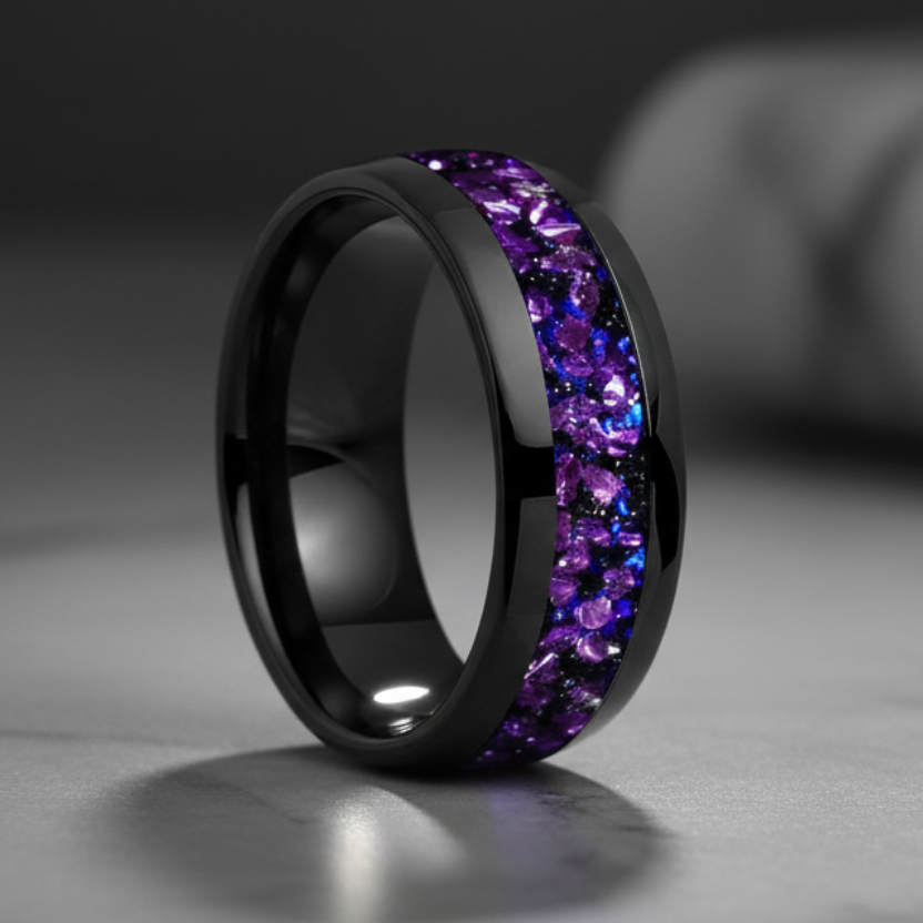 Galaxy Orion Nebula Tungsten Ring