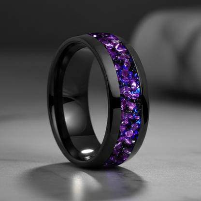 Galaxy Orion Nebula Tungsten Ring