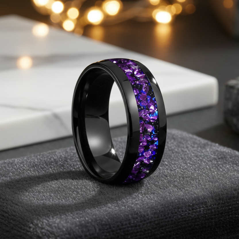 Galaxy Orion Nebula Tungsten Ring