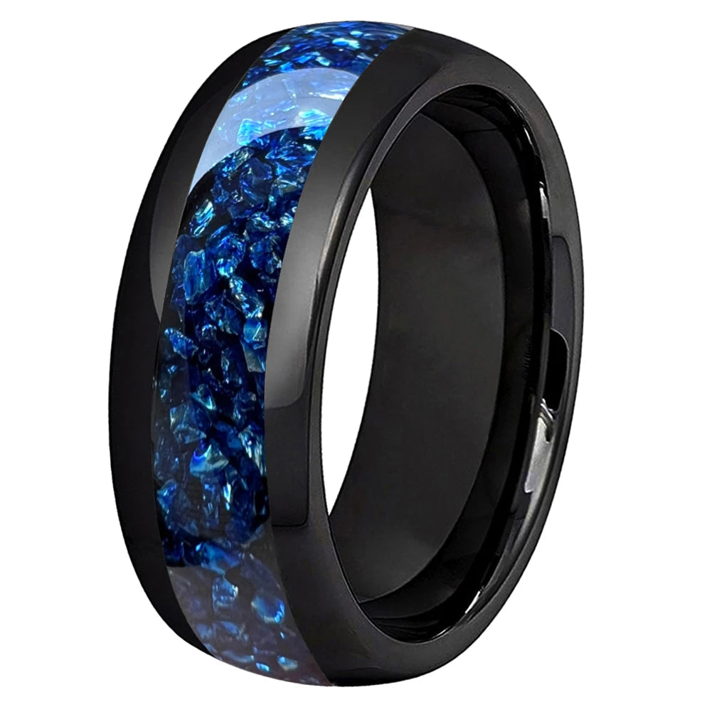 Gemstone Inlay Tungsten Carbide Ring