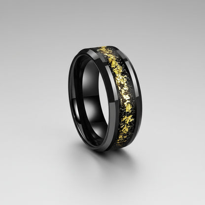 Gold Fragment Tungsten Band