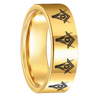 Gold Freemason Ring
