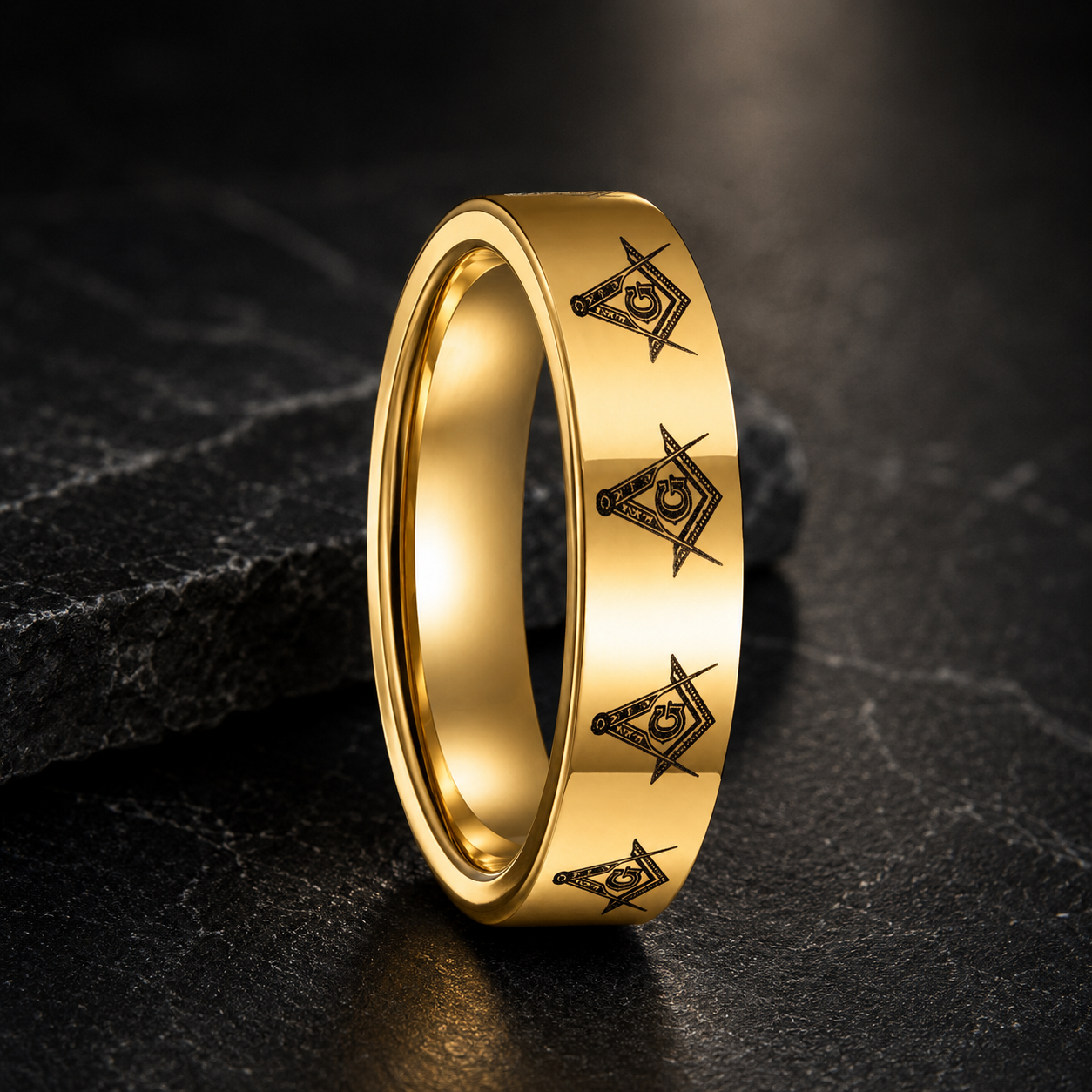 Gold Freemason Ring