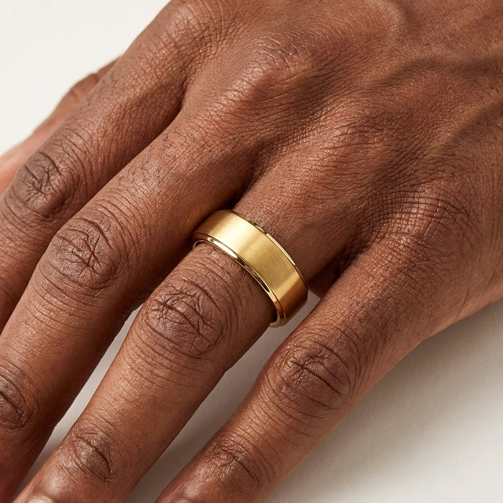 Gold Tungsten Promise Ring