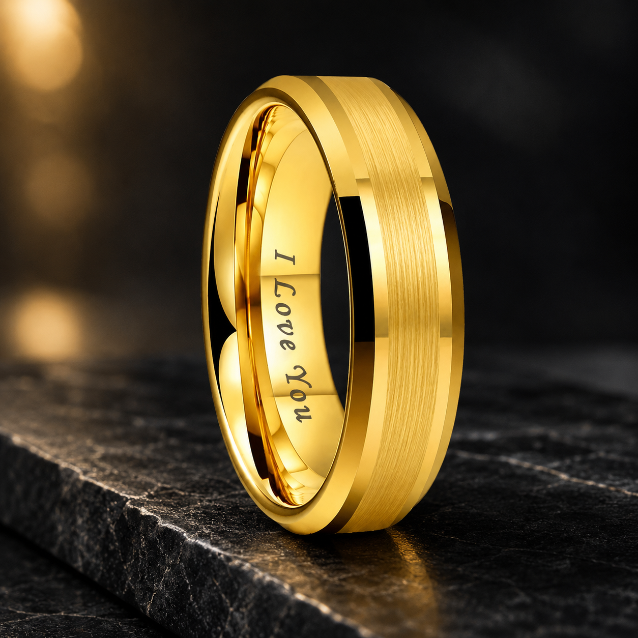 Gold i love you ring