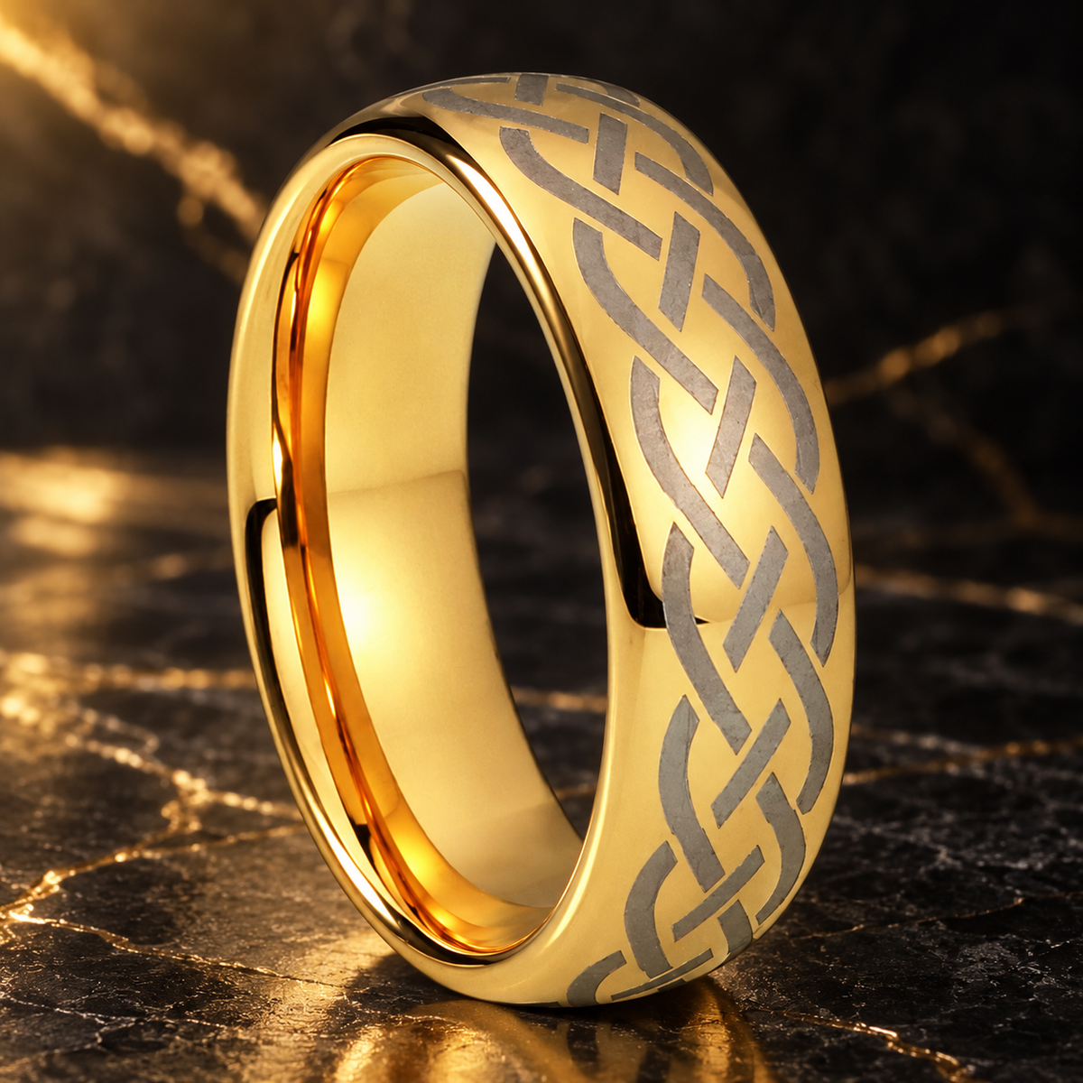 The Goldknot — Celtic Gold Tungsten Ring