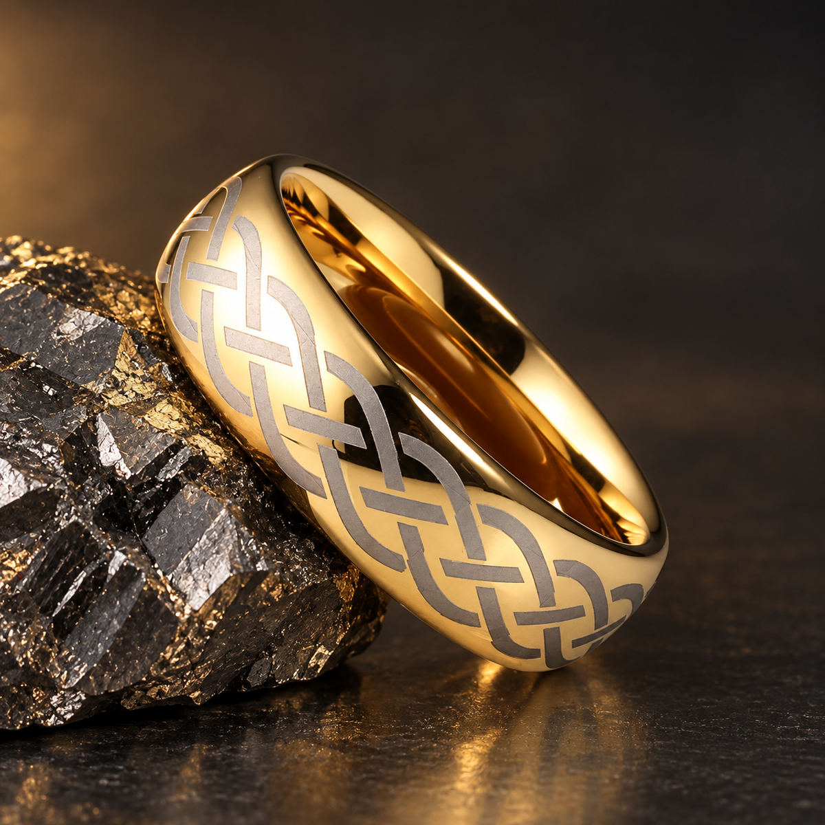 The Goldknot — Celtic Gold Tungsten Ring