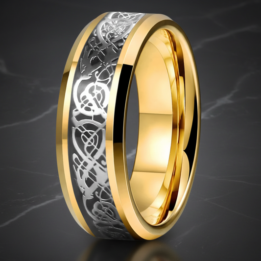 Gold Dragon Tungsten Ring 