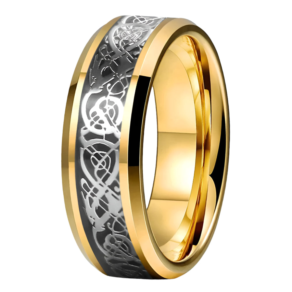 Gold Dragon Tungsten Ring