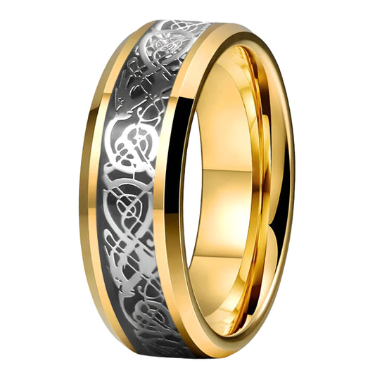 Gold Dragon Tungsten Ring