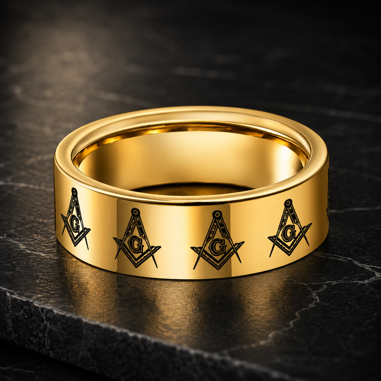 Gold Freemason Ring