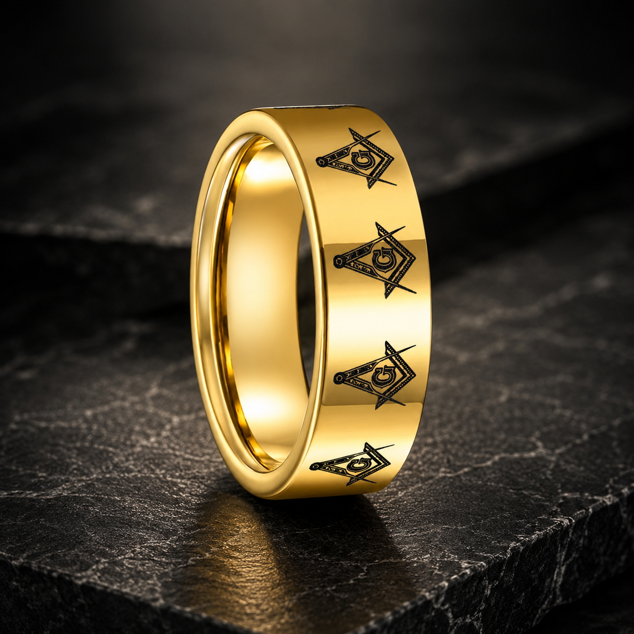 Gold Freemason Ring