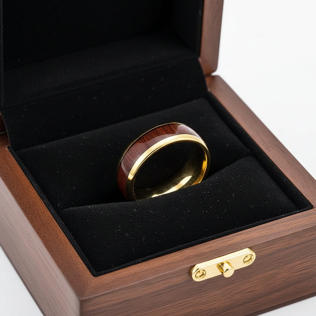 Gold Plated Tungsten Carbide one ring