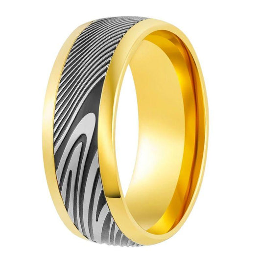 Gold_Stainless_Steel_Damascus_Ring