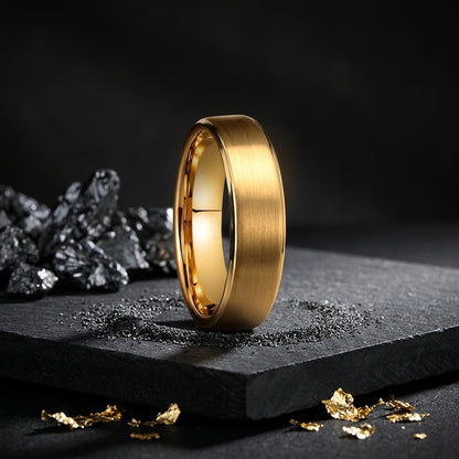 Gold Tungsten Promise Ring for him