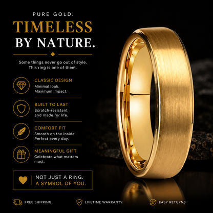 Gold Tungsten Promise Ring