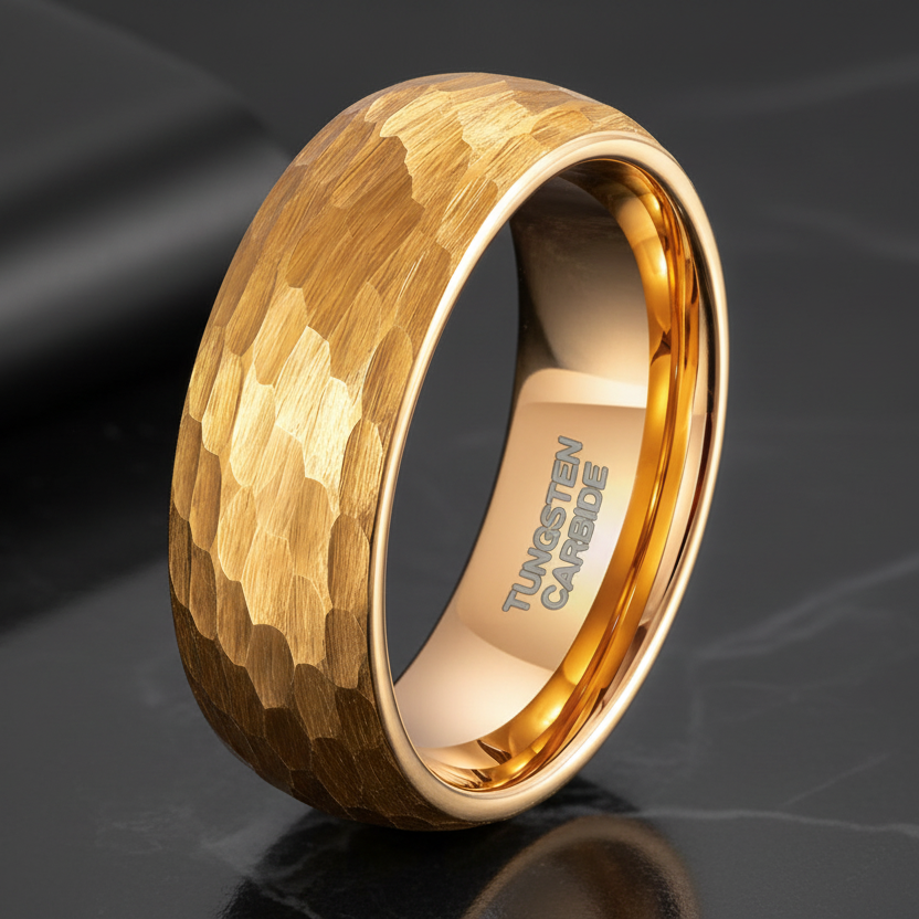 Gold Tungsten Carbide Ring