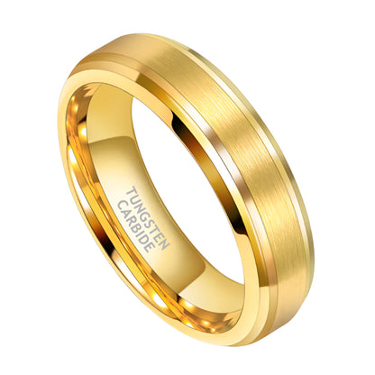 Gold Tungsten Carbide Wedding Ring