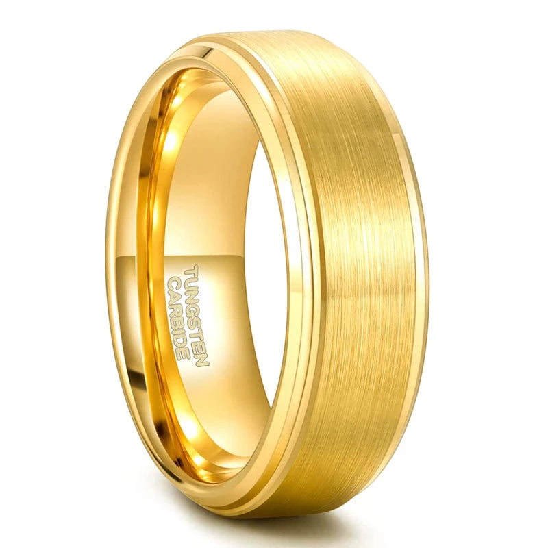 Gold Tungsten Wedding Band 