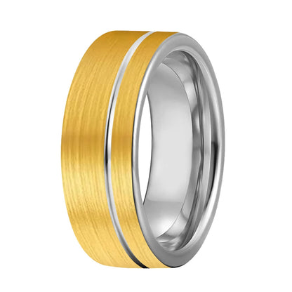 Gold and Silver Tungsten Ring