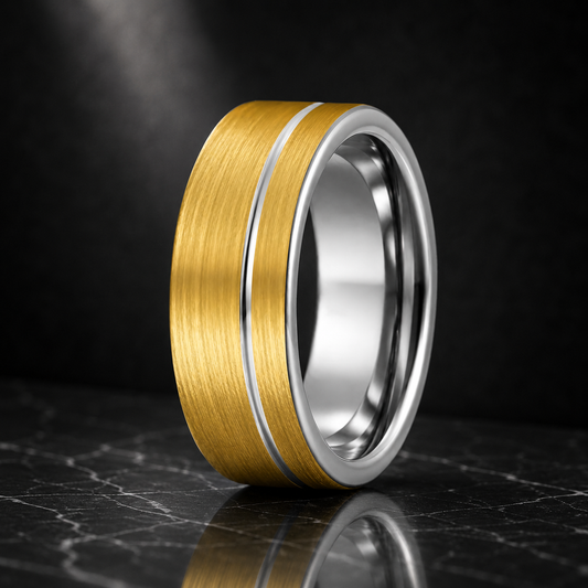 Gold and Silver Tungsten Ring