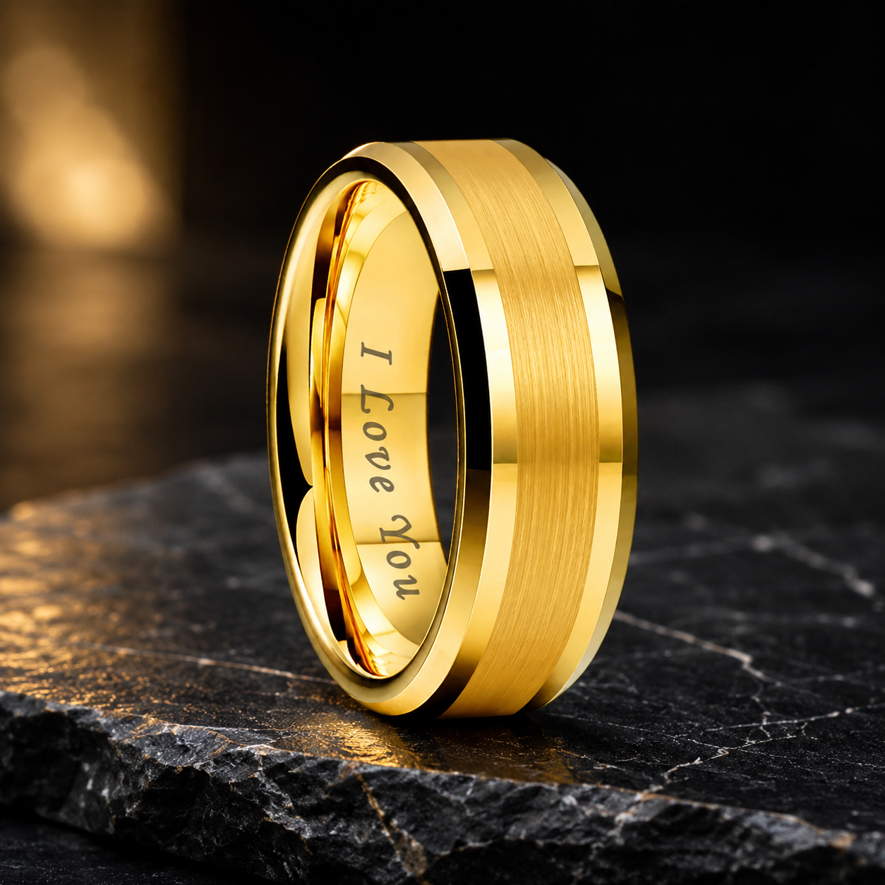 Gold i love you ring