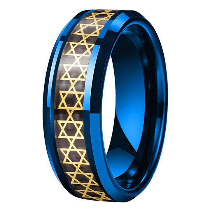 Golden Hexagram Star Tungsten Ring-Realtungsten Brand