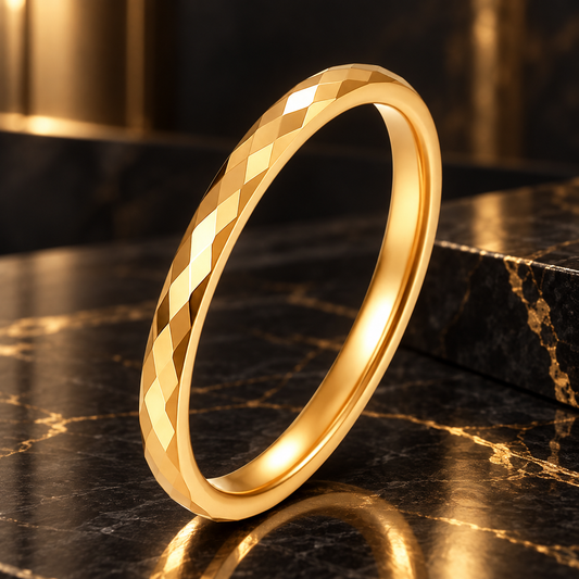 2mm Faceted Tungsten Stacking Ring