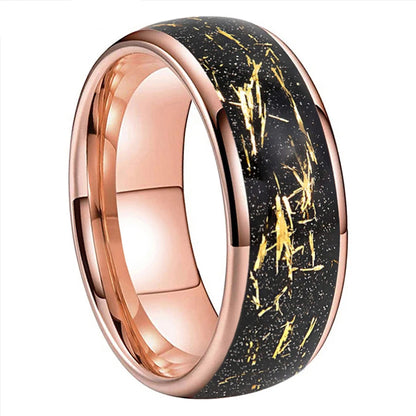 Golden Foil Tungsten Ring