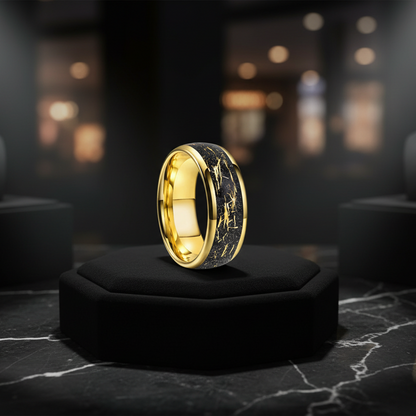 Golden Foil Tungsten Ring