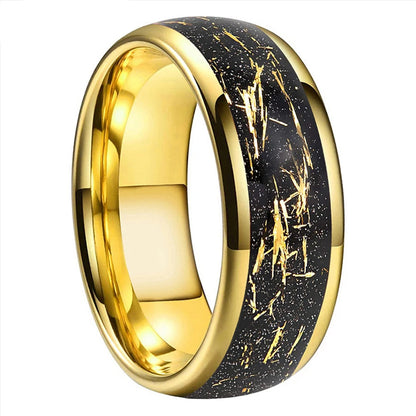 Golden Foil Tungsten Ring