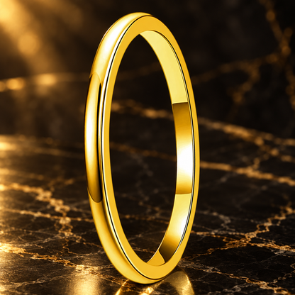 2MM Gold Tungsten For Women