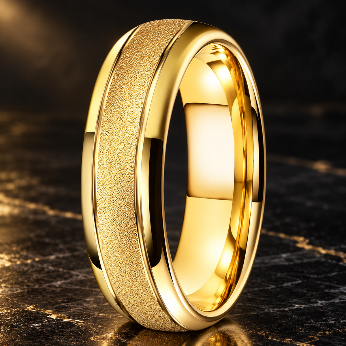 Sandblasted Tungsten Ring
