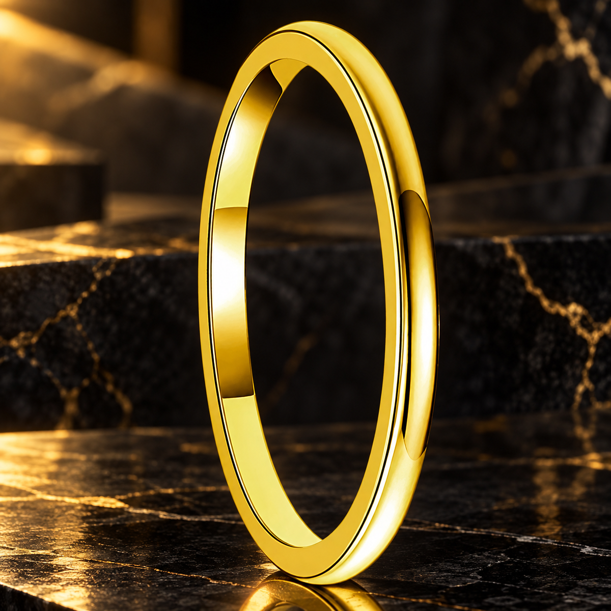 2MM Gold Tungsten For Women