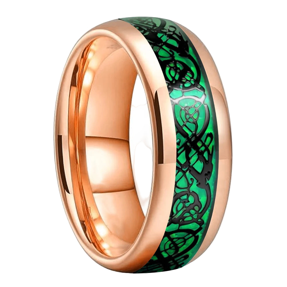Green Dragon Carbon Fiber Tungsten Ring