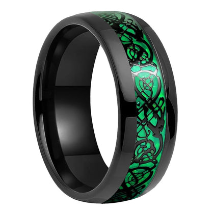 Green Dragon Carbon Fiber Tungsten Ring