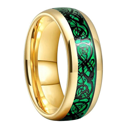 Green Dragon Carbon Fiber Tungsten Ring