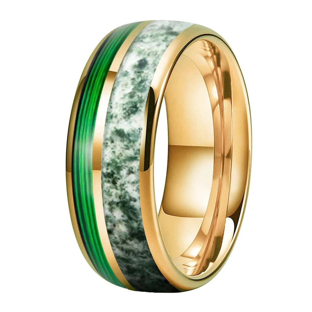 Green Guitar String Tungsten Ring