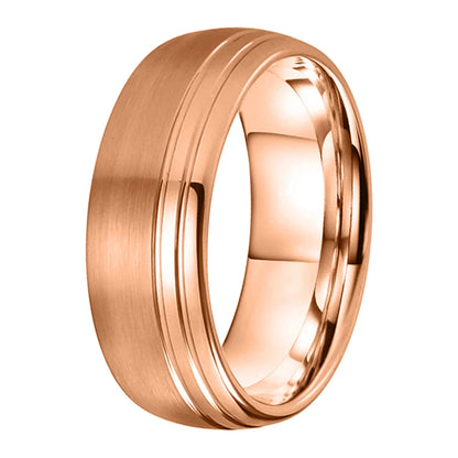 Grooved Tungsten Carbide Wedding Ring