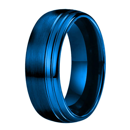 Grooved Tungsten Carbide Wedding Ring
