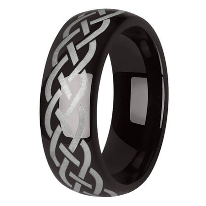 Gunmetal Viking Celtic Knot Tungsten Ring