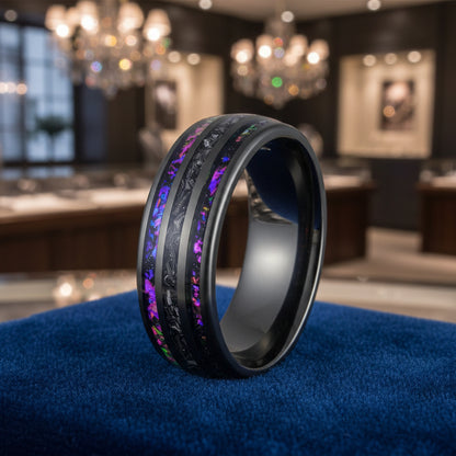 Gunmetal_Black_Tungsten_Carbide_Meteorite_Ring