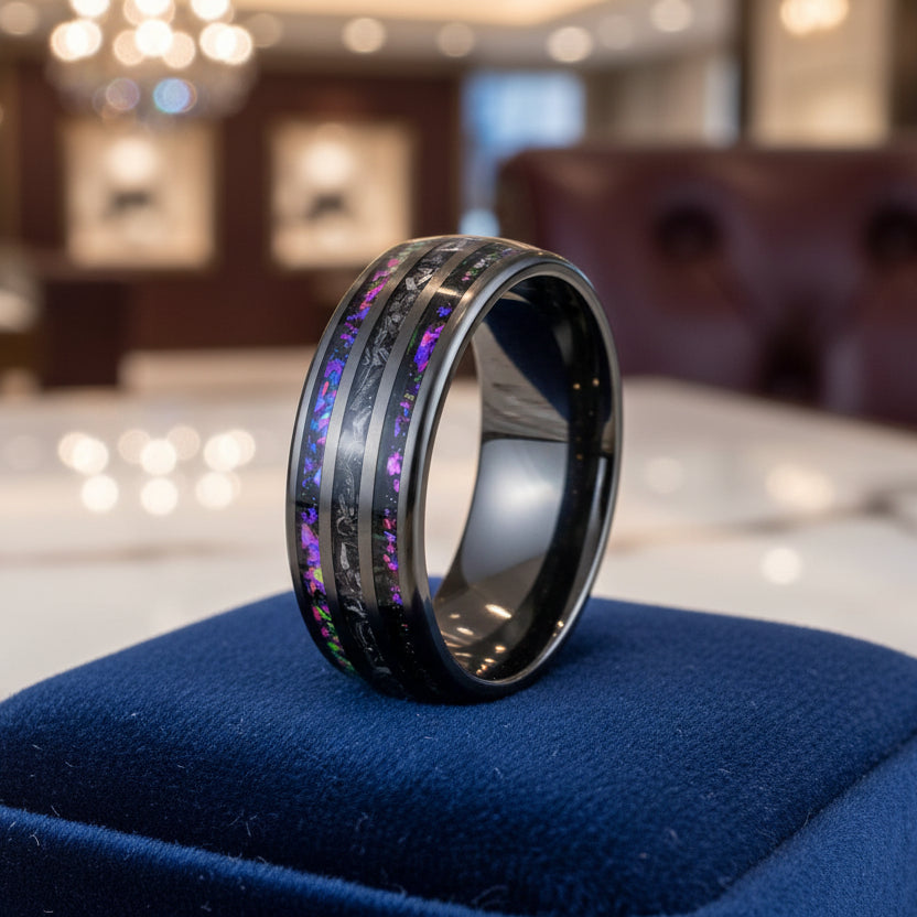 Gunmetal_Black_Tungsten_Carbide_Meteorite_Ring
