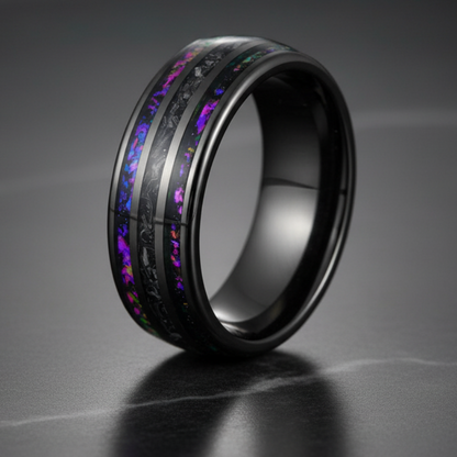 Gunmetal_Black_Tungsten_Carbide_Meteorite_Ring